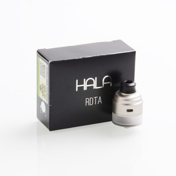 authentic-gas-mods-hala-rdta-rebuildable-dripping-tank-atomizer-w-bf-pin-silver-stainless-steel-22mm